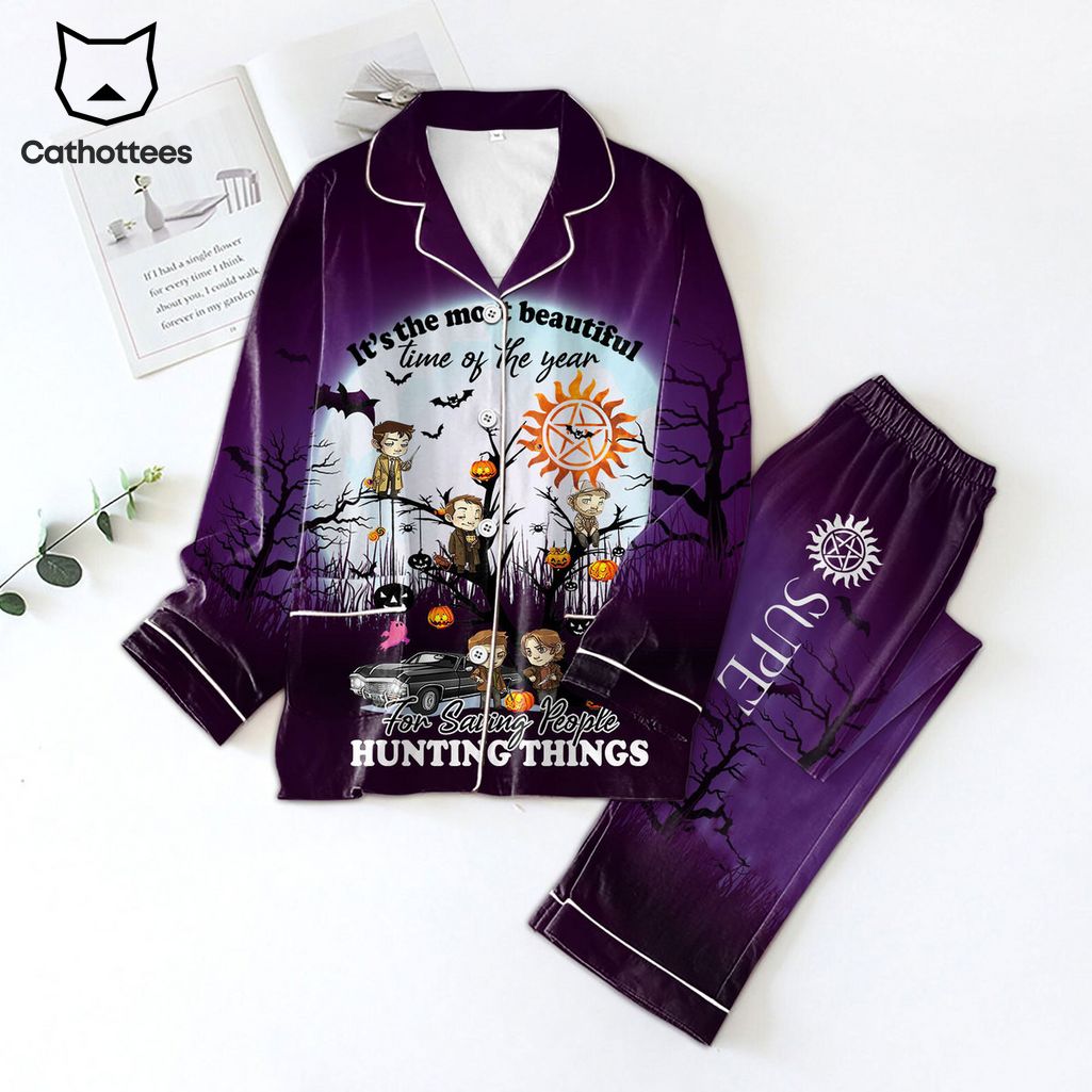 It's The Most Beautiful Time Of The Year For Saving People Hunting Things Purple Design Pajamas Set