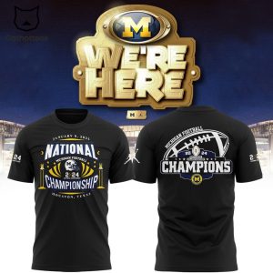 January 8 2024  National Michigan Football Championship Houton Texas Black Design 3D T-Shirt