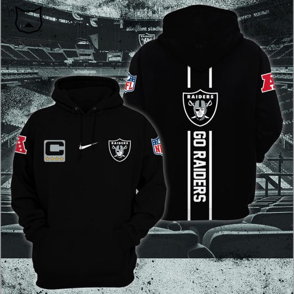 Las Vegas Raiders Black NFL Nike Logo Design 3D Hoodie