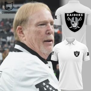 Las Vegas Raiders Mark Davis White Logo Design Polo Shirt