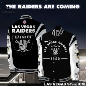 Las Vegas Raiders NFL Logo Nike Black Design Baseball Jacket