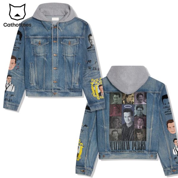 Matthew Perry 08-19-1969 10-28-203 Portrait Design Hooded Denim Jacket