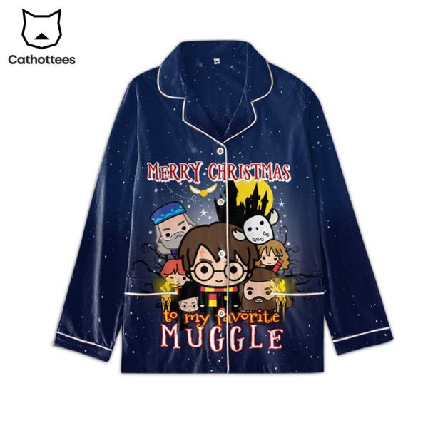 Merry Christmas To My Muggle Blue Design Pajamas Set