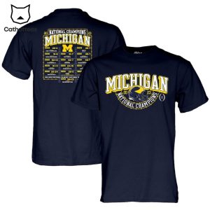 Michigan National Champions Match List Blue Design 3D T-Shirt