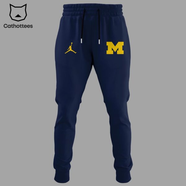 Michigan Wolverines Go Blue NCAA Design 3D Hoodie Longpant Cap Set