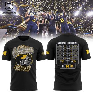 National Champions 2023 Hail To The Victors Michigan Black Design 3D T-Shirt