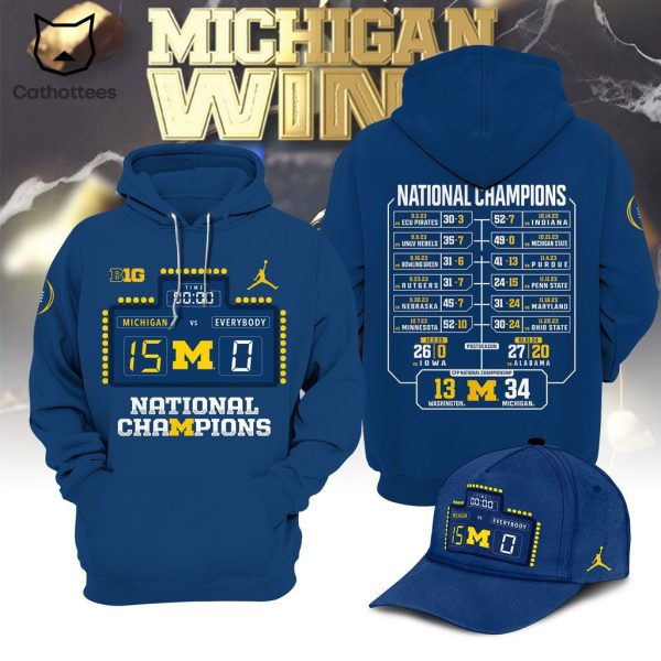 National Champions Time Dial Jac 8 2024 Michigan Houton Texas Blue Design 3D Hoodie