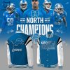 NFC North Champions 2023 Detroit Lions NFL Black Design Baseball Jacket