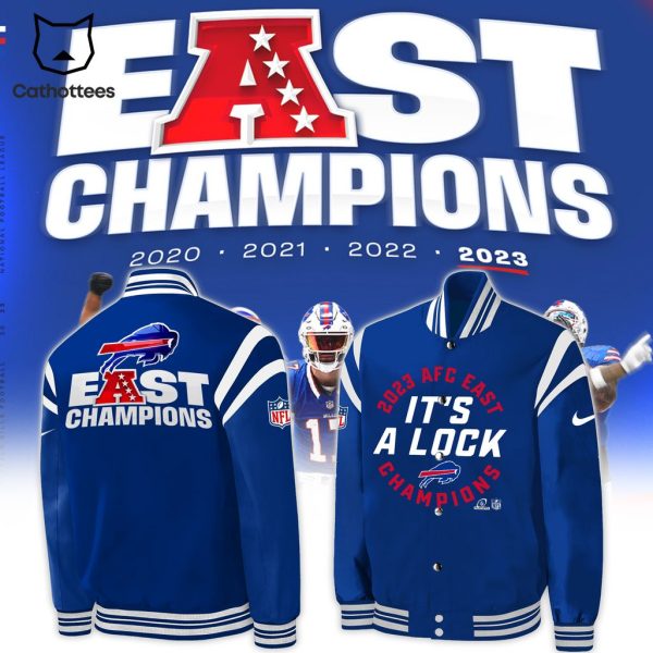 NFL 2023 AFC East Champions Buffalo Bills Football Football Blue Logo Design Baseball Jacket