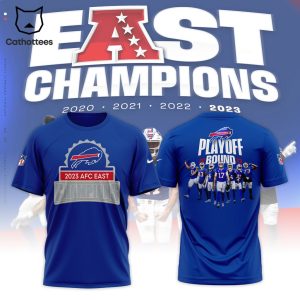 NFL 2023 Buffalo Bills AFC East Champions Playoff Bound Blue Design 3D T-Shirt