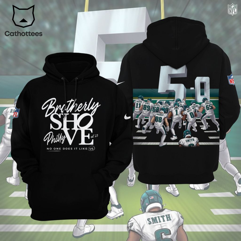 NFL Brotherly Shove Philly NFL Logo Black Design 3D Hoodie