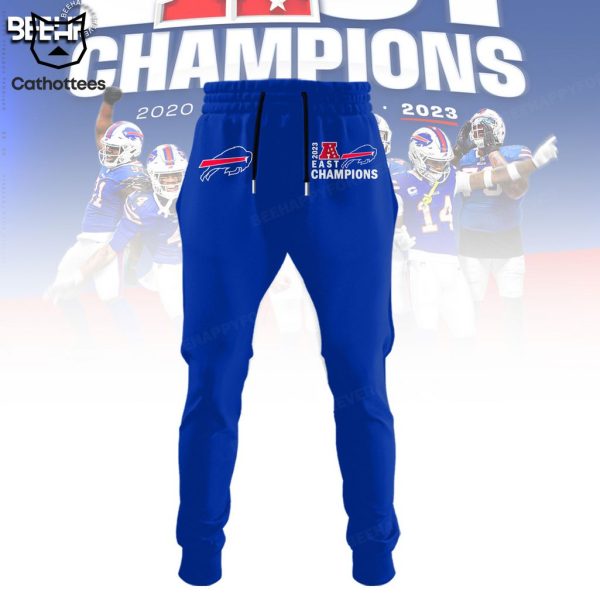 NFL Buffalo Bills 2023 AFC East Division Champions Blue Hoodie Longpant Cap Set