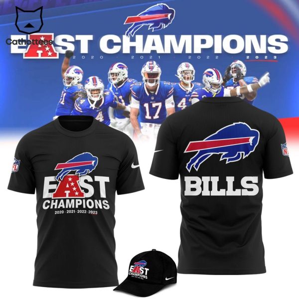 NFL Buffalo Bills 2023 AFC East Division Champions Mascot Black Design 3D T-Shirt