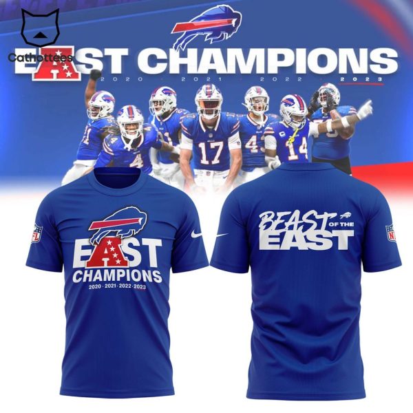NFL Buffalo Bills AFC East Champions 2023 Blue Design 3D T-Shirt