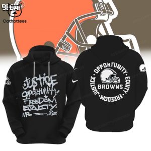 NFL Cleveland Browns Justice Opportunity Equity Freedom 3D Hoodie