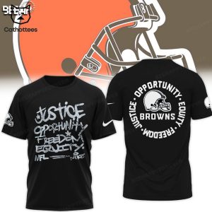 NFL Cleveland Browns Justice Opportunity Equity Freedom 3D Hoodie