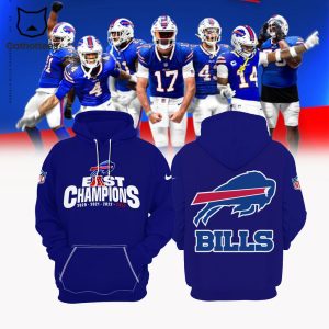 NFL East Champions Bills Mascot Blue Logo Design 3D Hoodie