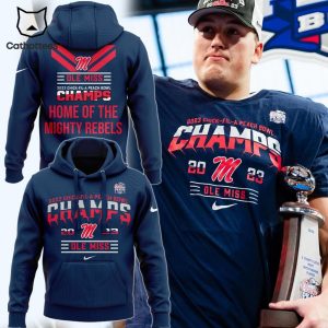 Ole Miss Rebels Football Chick-Fil-A Peach Bowl Champions Home Of The Mighty Rebels Blue Design 3D Hoodie