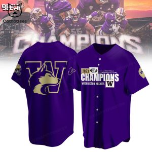 Pac-12 Football Conference Champions Washington Huskies 2023 Purple Design Baseball Jersey