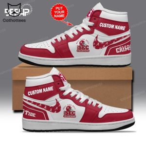 Personalized Alabama Crimson Tide 2023 SEC Football Conference Champions Nike Logo Design Air Jordan 1 High Top