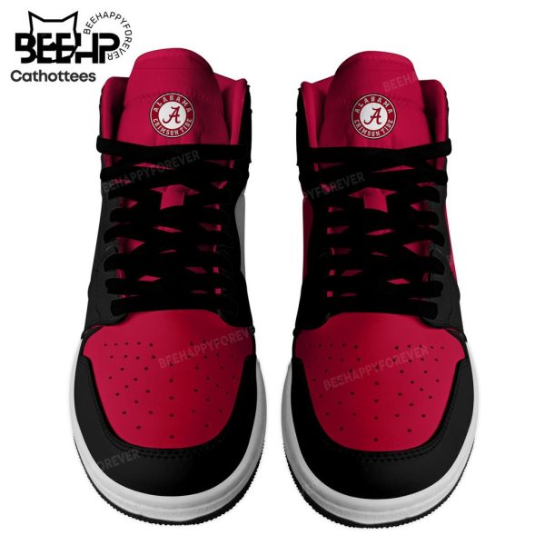 Personalized Alabama Crimson Tide Nike Red Black Logo Design Air Jordan 1 High Top