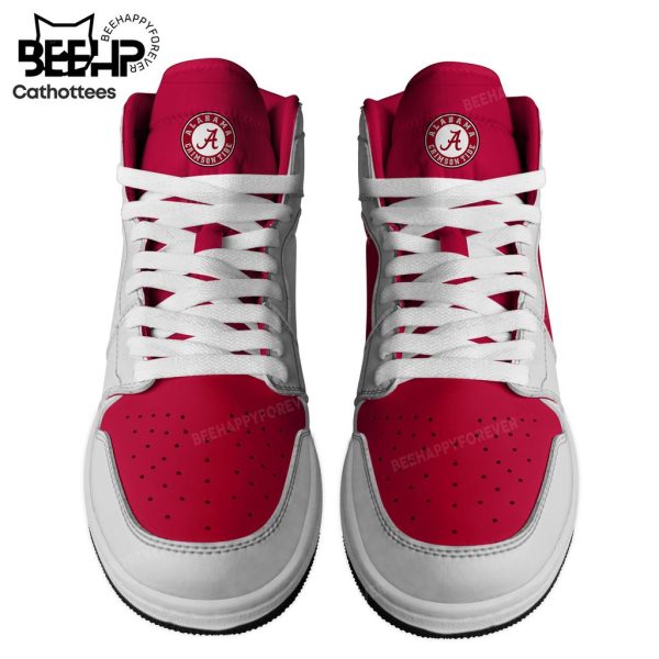 Personalized Alabama Crimson Tide Nike White Logo Design Air Jordan 1 High Top