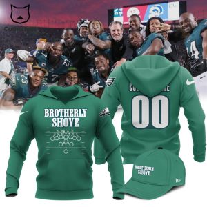 Personalized Brotherly Shove Philadelphia Eagles Nike Logo Green Design 3D Hoodie