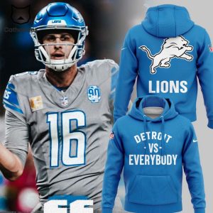 Special Detroit Vs EveryBody Detroit Lions Blue NFL Logo Design 3D Hoodie