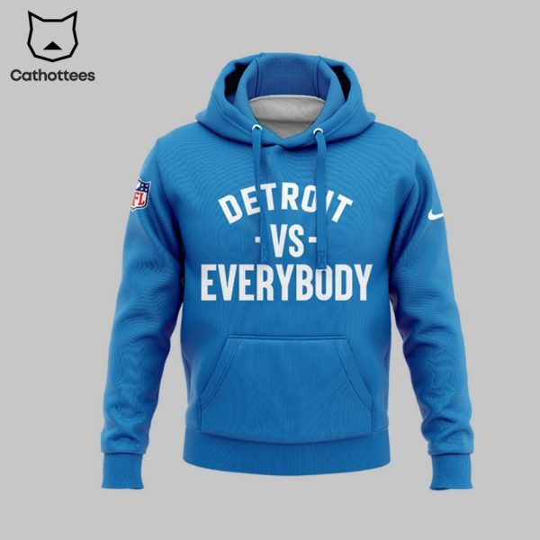 Special Detroit Vs EveryBody Detroit Lions Blue NFL Logo Design 3D Hoodie