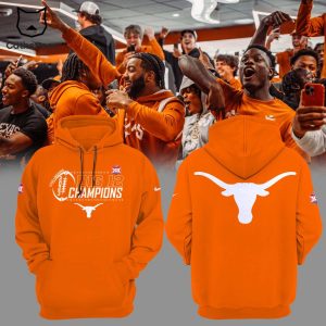 Texas Longhorns 2023 Big 12 Championship Orange Nike Logo Design 3D Hoodie