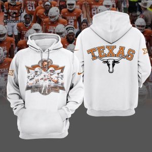 Texas Longhorns Championship Nike Logo White Design 3D Hoodie