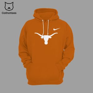 Texas Longhorns Hook Em Orange Mascot Design 3D Hoodie Longpant Cap Set