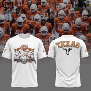 Texas Longhorns  White Portrait Design 3D T-Shirt