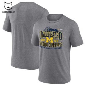 Underfeated 2023 15-0 National Champions From The Bi House To Houston Gray Design 3 T-Shirt