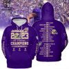 Pac-12 Football Conference Champions Washington Huskies 2023 Purple Design 3D Hoodie