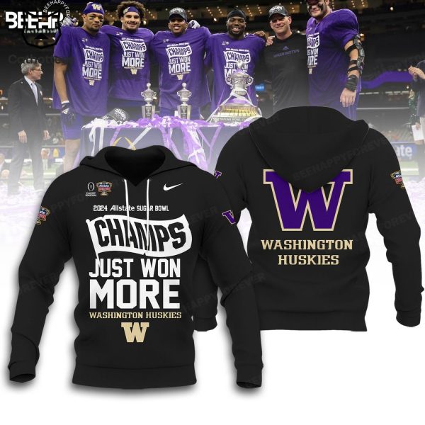 Washington Huskies 2024 Sugar Bowl Champions Purple 3D Hoodie