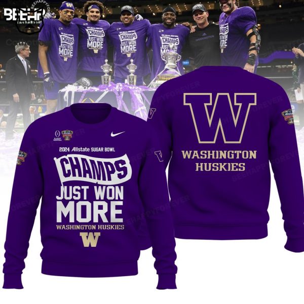 Washington Huskies 2024 Sugar Bowl Champions Purple 3D Hoodie