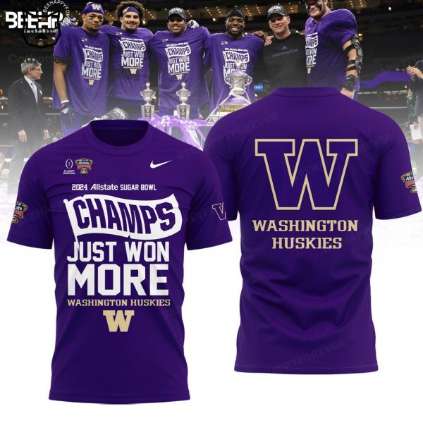 Washington Huskies 2024 Sugar Bowl Champions Purple 3D Hoodie