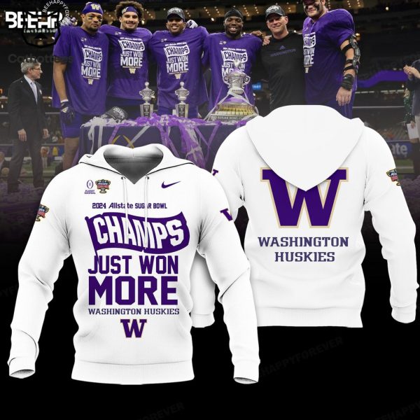 Washington Huskies 2024 Sugar Bowl Champions Purple 3D Hoodie