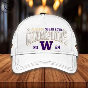 Washington Huskies 2024 Sugar Bowl Champions White Design Hoodie Longpant Cap Set