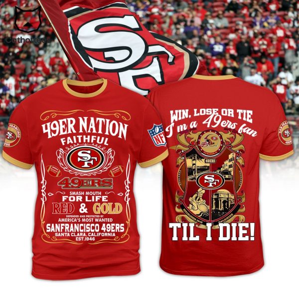 49ers Faithful San Francisco 49ers Smash Mouth For Life Red And Gold 3D T-Shirt
