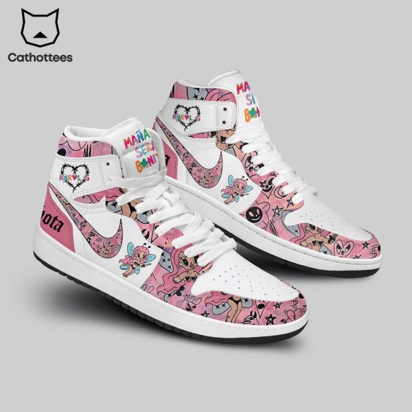 Bichota Nike Pink White Design Air Jordan 1 High Top