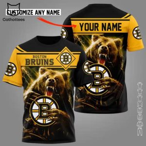 Boston Bruins Personalized Logo Design 3D T-Shirt