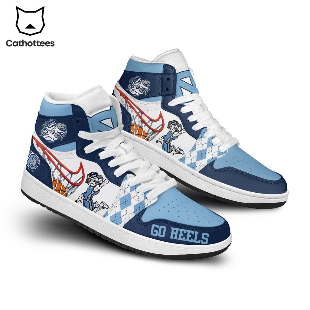 Go Heels Blue Mascot Design Air Jordan 1 High Top