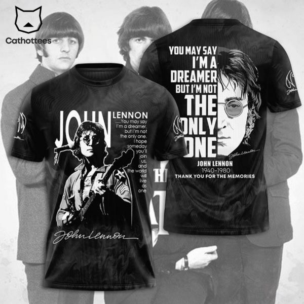 John Lennon 1940-1980 Thank You For The Memories Signature 3D T-Shirt