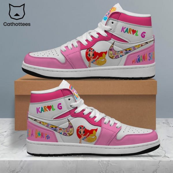 Karol Manana Pink White Design Air Jordan 1 High Top