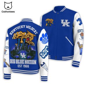 Kentucky Wildcat Big Blue Nation Est 1968 Go Cats Baseball Jacket