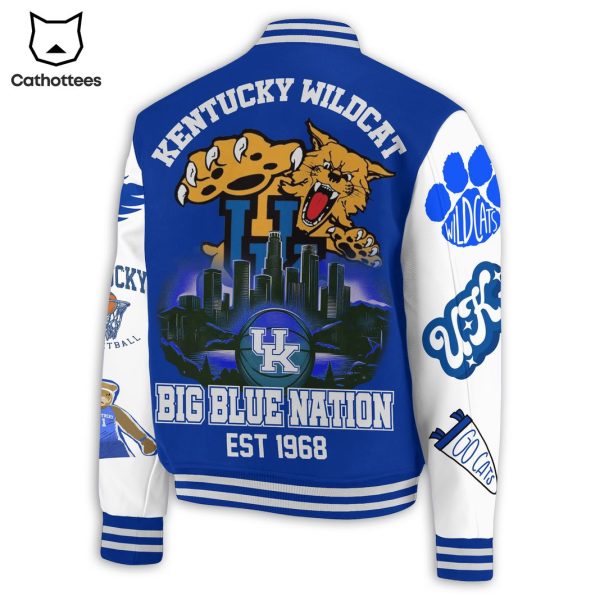Kentucky Wildcat Big Blue Nation Est 1968 Go Cats Baseball Jacket