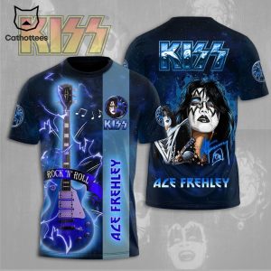 KISS Ace Frehley Rock N Roll Signature Design 3D T-Shirt