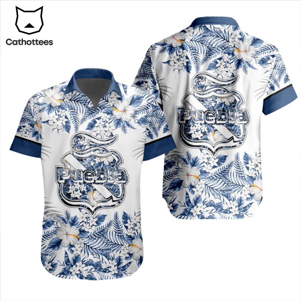 LIGA MX Club Puebla Special Hawaiian Design Button Shirt ST2301